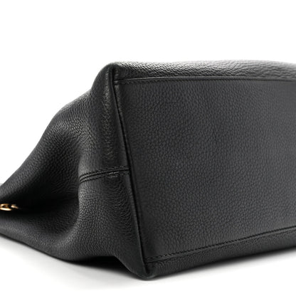 Pebbled Calfskin Medium Soho Chain Shoulder Bag Black