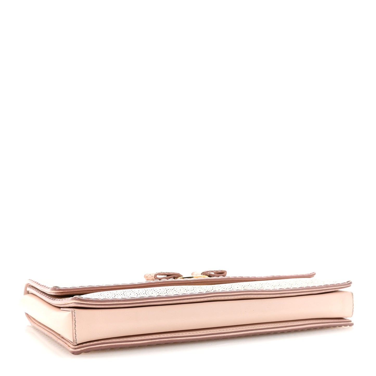 Perforated Calfskin Ginny Bow Crossbody Bag Light Pink