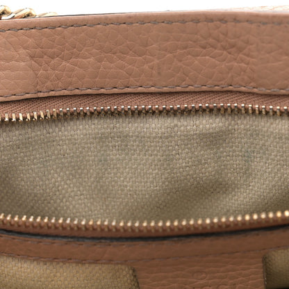 Pebbled Calfskin Medium Soho Flap Crossbody Camelia