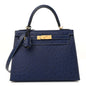 Ostrich Horseshoe Kelly Sellier 28 Bleu Iris