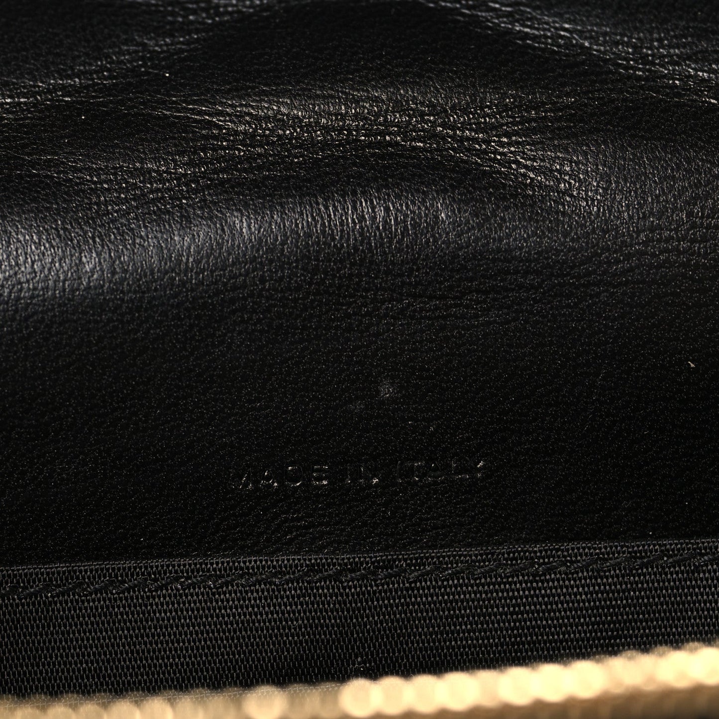 Calfskin Matelasse Chevron Monogram Envelope Chain Wallet Black