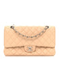 Caviar Quilted Medium Double Flap Beige