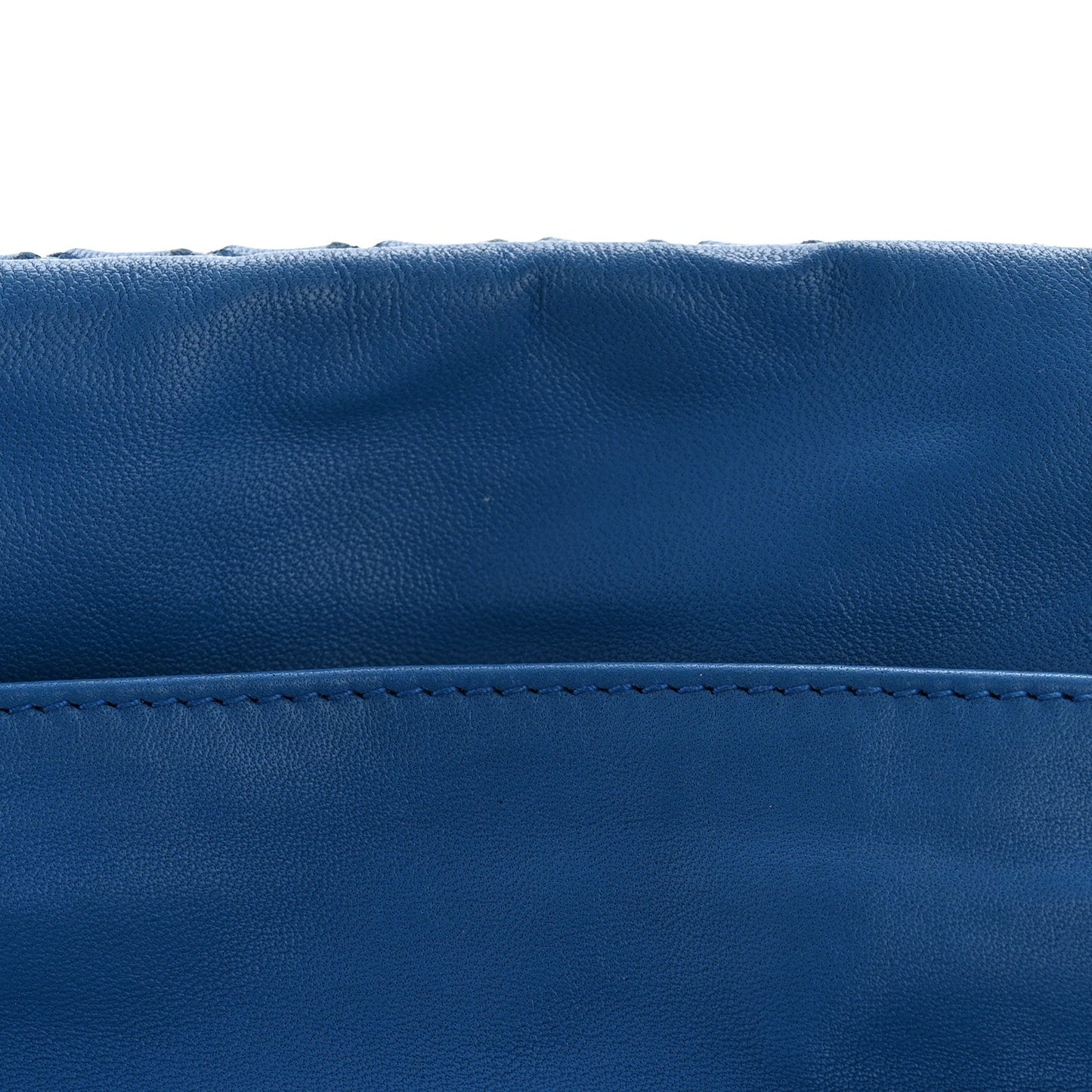 Nappa Intrecciato Small Chain Crossbody Blue