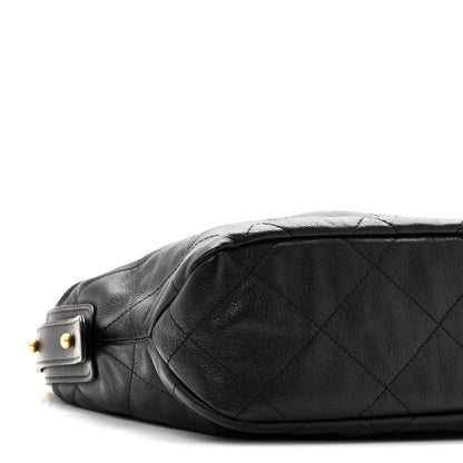 Calfskin Quilted Daily Hobo Black
