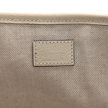Textured Dollar Calfskin Medium Ophidia Shoulder Tote Bag  Mystic White