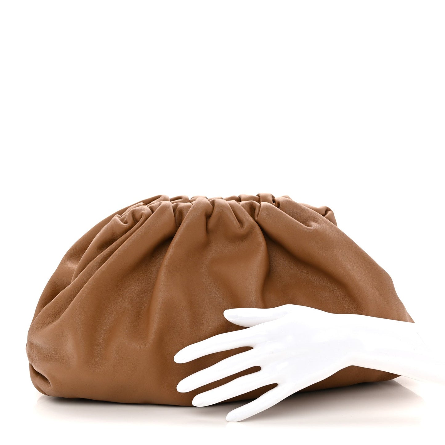 Smooth Butter Calf The Pouch Oversized Clutch Cammello