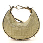 Crystal Vitello Laminato Suede FF Nano Fendigraphy Hobo Bag Platino