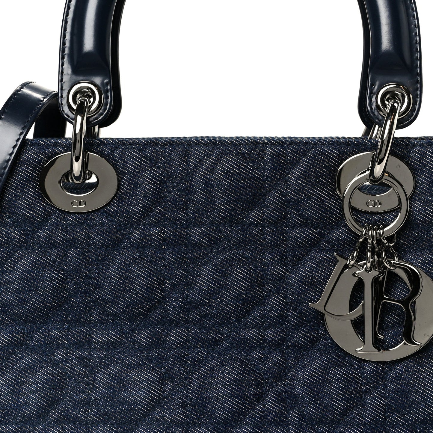 Denim Cannage Medium Lady Dior Blue Black