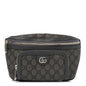 GG Supreme Monogram Textured Dollar Calfskin Ophidia Belt Bag Grey Black Graphite Grey