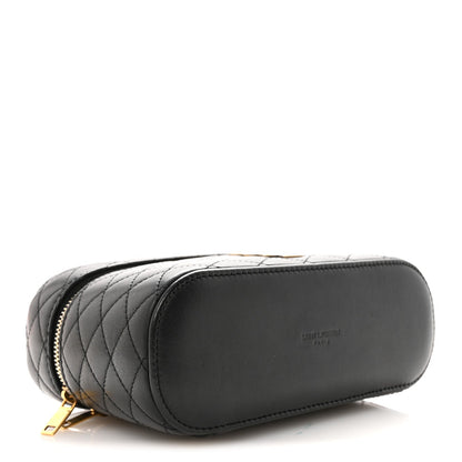 Lambskin Quilted Mini Gaby Vanity Case Black