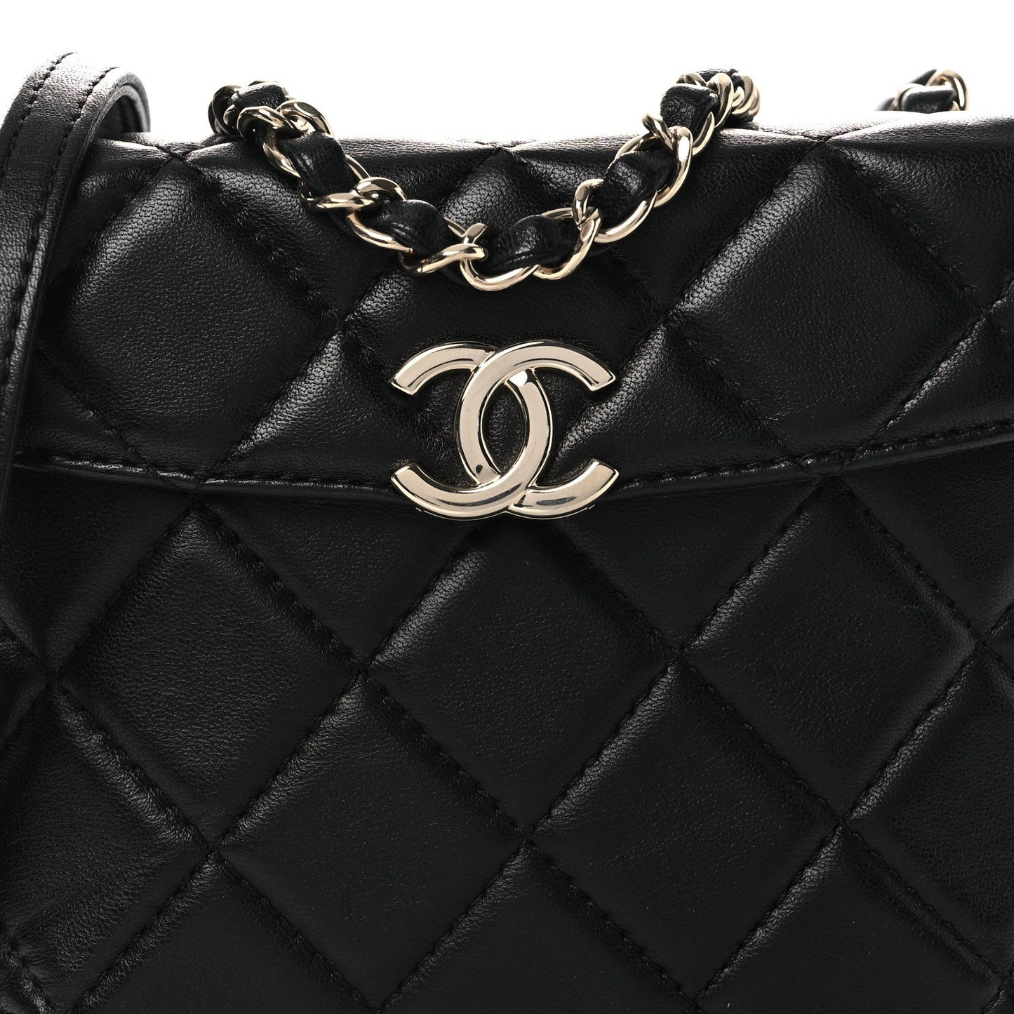 Lambskin Quilted Small Box Bag Black