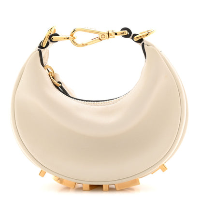 Vitello Grace Matte Nano Fendigraphy Hobo Charm White Ice