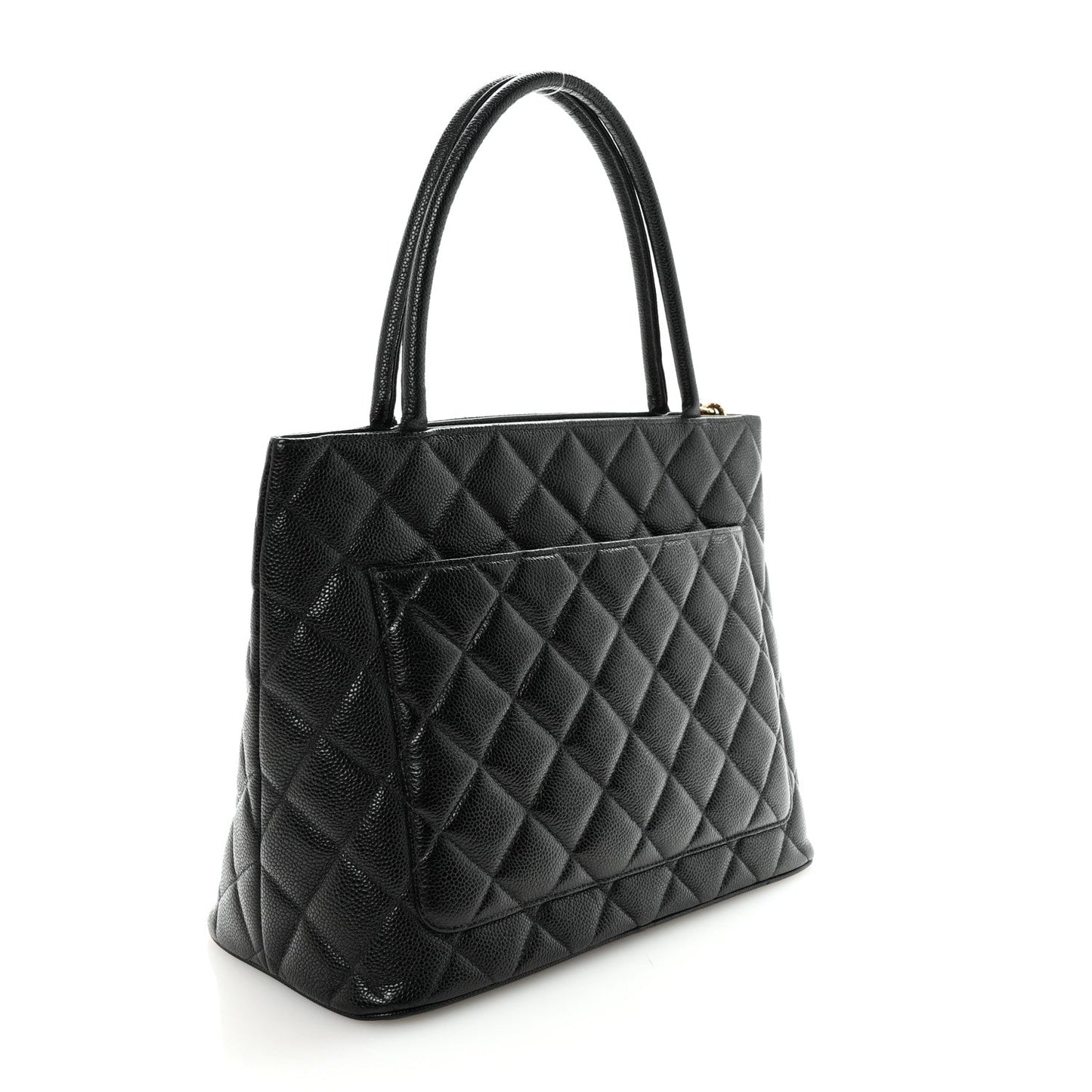Caviar Quilted Medallion Tote Black