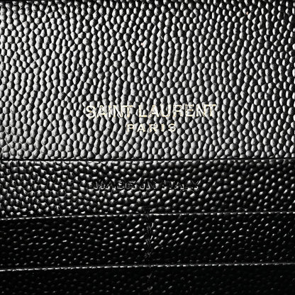 Grain De Poudre Matelasse Chevron Monogram Chain Wallet Black