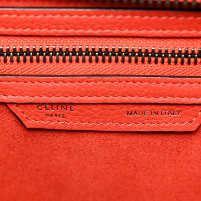 Drummed Calfskin Micro Luggage Vermillion