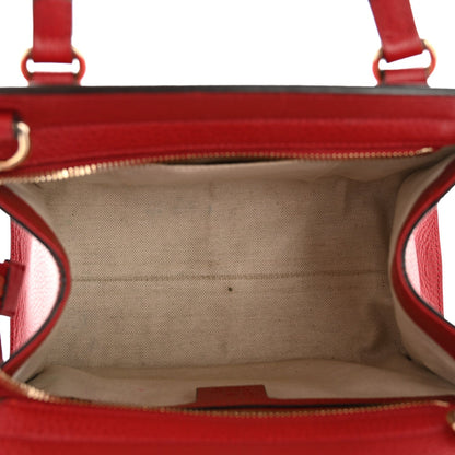 Dollar Calfskin Medium Soho Top Handle Satchel Hibiscus Red