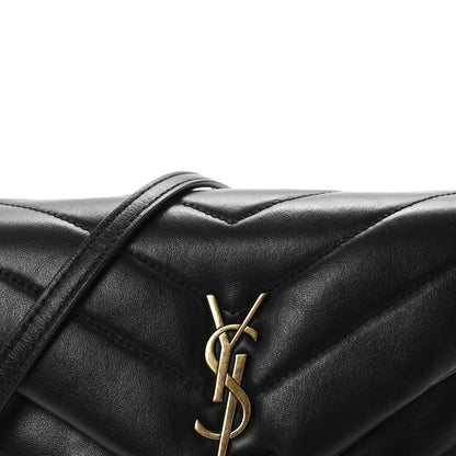 Calfskin Y Quilted Monogram Toy Loulou Crossbody Bag Black