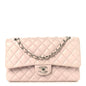 Lambskin Quilted Medium Double Flap Light Pink
