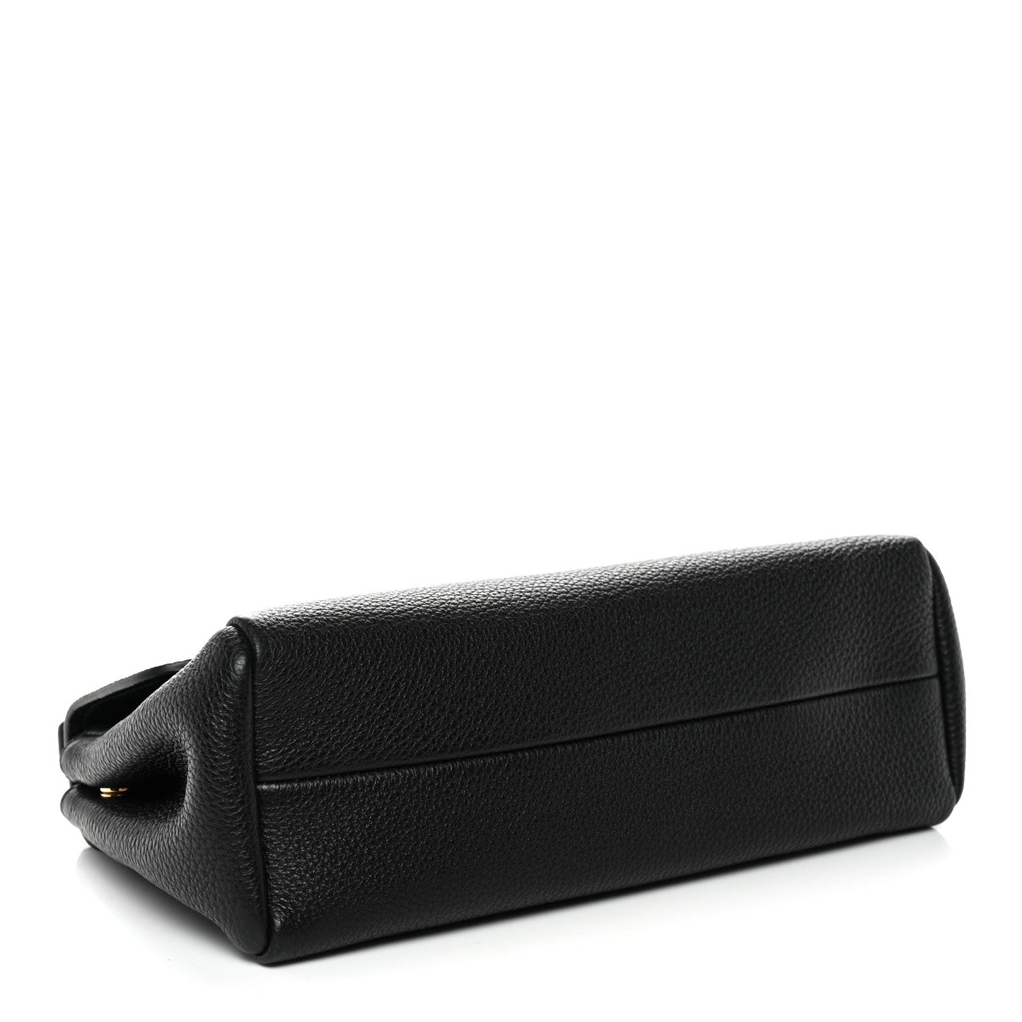 Vitello Daino Soft Flap Shoulder Bag Black