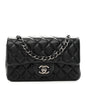 Lambskin Quilted Mini Rectangular Flap Black