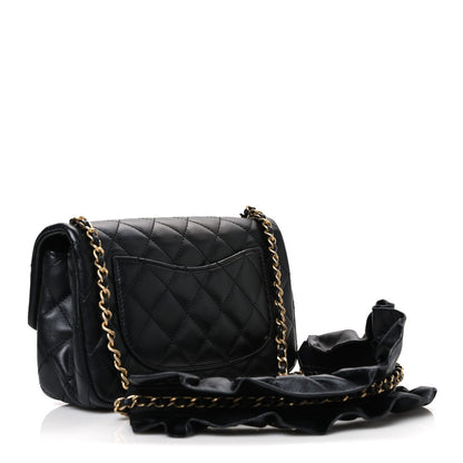 Lambskin Quilted Mini Romance Rectangular Flap Black