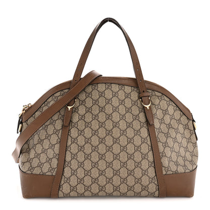 GG Supreme Monogram Medium Nice Top Handle Dome Bag Brown