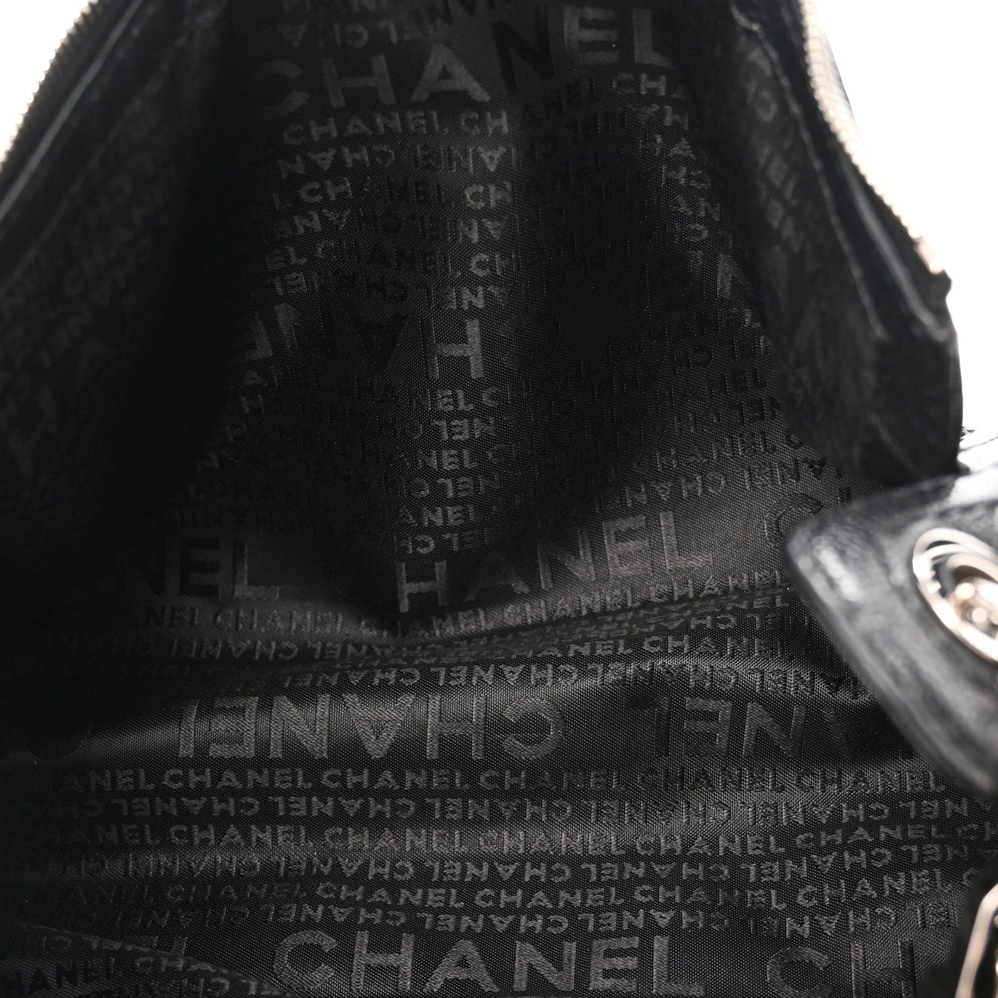Calfskin Perforated Pulley Shoulder Bag Black