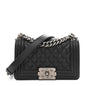 Caviar Quilted Small Boy Flap Black