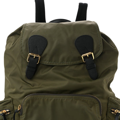 Nylon Large Rucksack Backpack  Canvas Green
