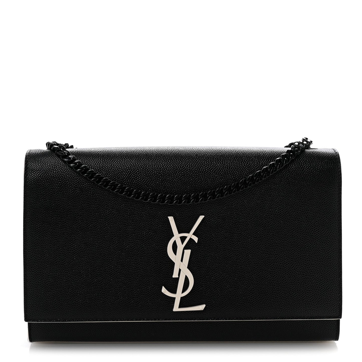 Grain De Poudre Medium Classic Monogram Kate Satchel Black White