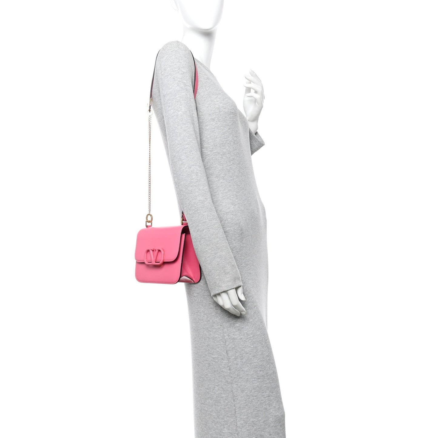 Smooth Calfskin Small VSling Shoulder Bag Pink