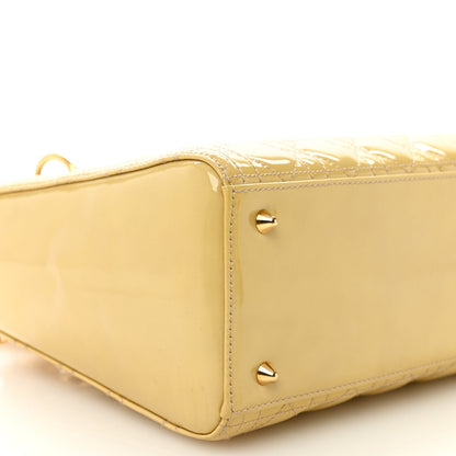 Patent Cannage Medium Lady Dior Beige
