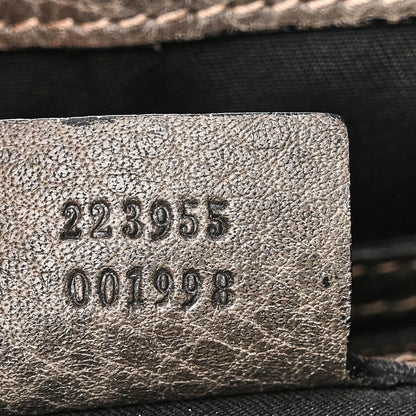Guccissima Large New Pelham Satchel Grey