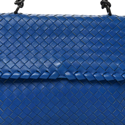 Nappa Intrecciato Medium Olimpia Shoulder Bag Blue