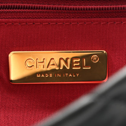 Goatskin Quilted Medium Chanel 19 Flap Black