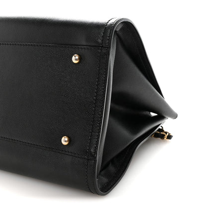 Caviar Small Studded Deauville Tote Black