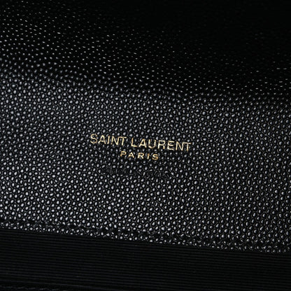Grain De Poudre Textured Mixed Matelasse Triquilt Monogram Clutch Black