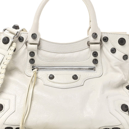 Agneau Arena Neo Cagole City Handbag Optic White
