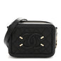 Caviar Quilted CC Filigree Vanity Clutch With Chain Black