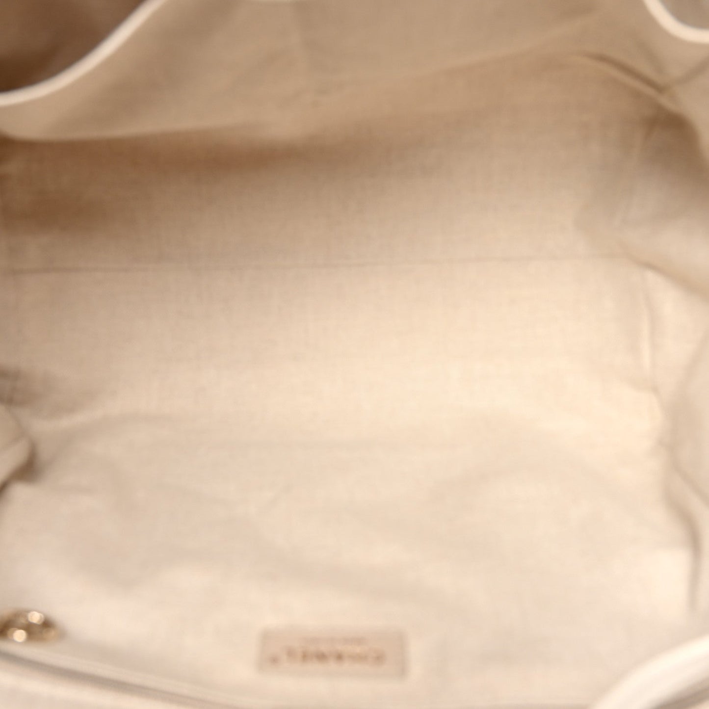 Mixed Fibers Calfskin Medium Deauville Tote Beige White