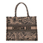 Canvas Embroidered Medium Plan De Paris Book Tote Beige Multi