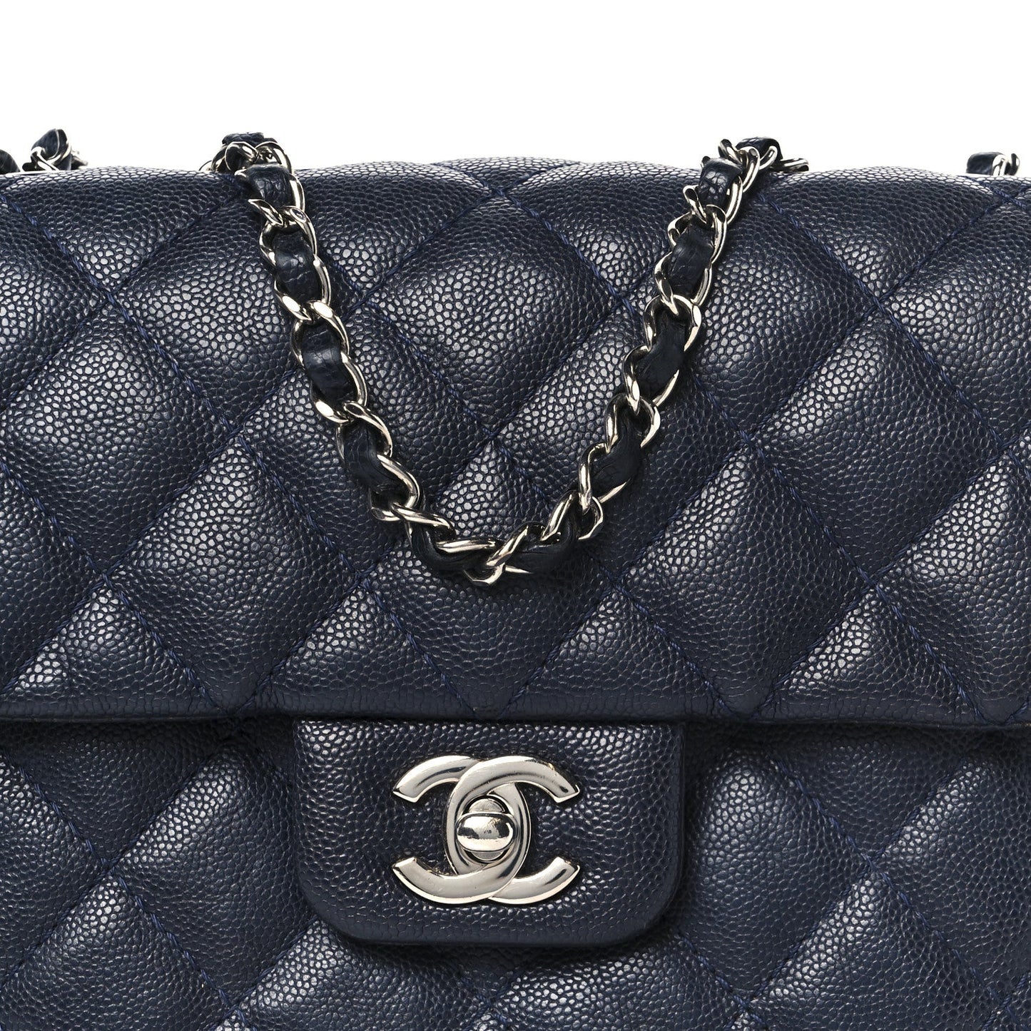 Caviar Quilted Medium Urban Companion Flap Navy