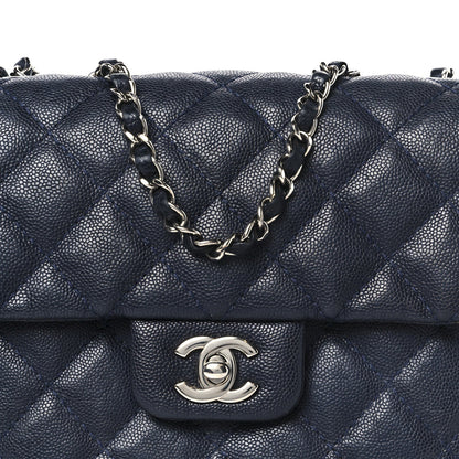 Caviar Quilted Medium Urban Companion Flap Navy