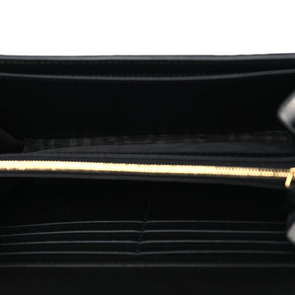 Calfskin GG Debossed Chain Wallet Black