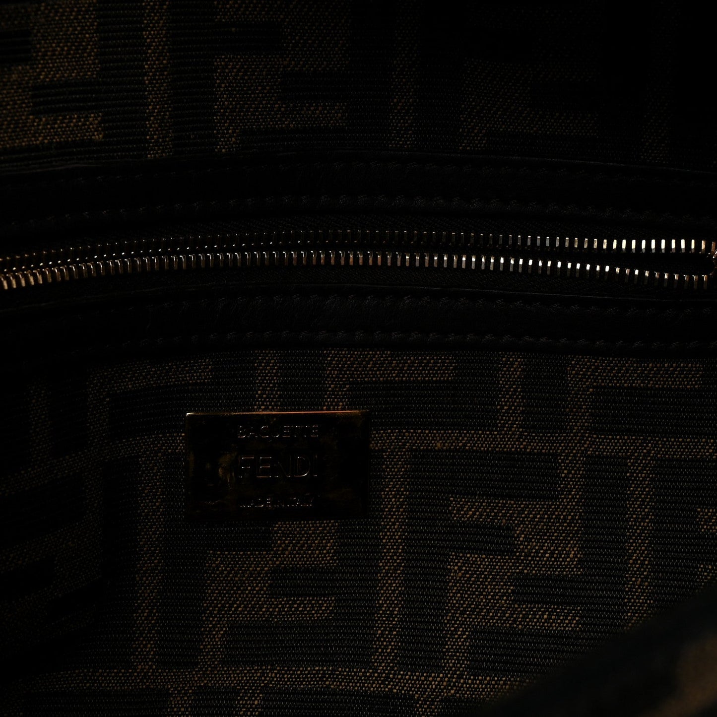 Fabric Jacquard FF 1974 Medium Baguette Tobacco Moro Black