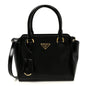 Brushed Calfskin Mini Zippered Crossbody Tote Black