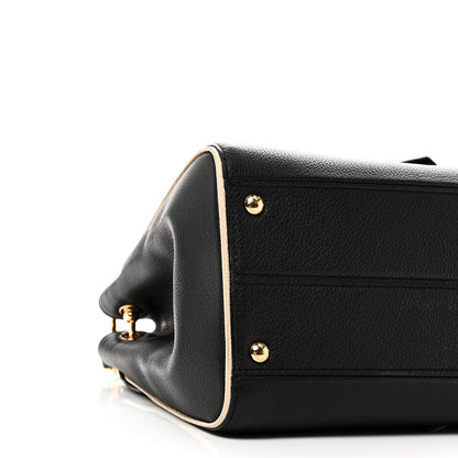 Grained Calfskin Monogram Double V Black