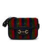Velvet Azalea Calfskin Baiadera Stripe Horsebit 1955 Shoulder Bag Multicolor