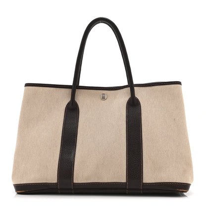 Buffle Skipper Toile Garden Party 36 MM Tote Marron Fonce