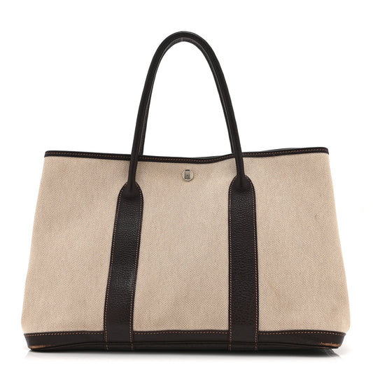 Buffle Skipper Toile Garden Party 36 MM Tote Marron Fonce